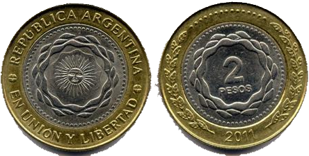 2 pesos año 2010